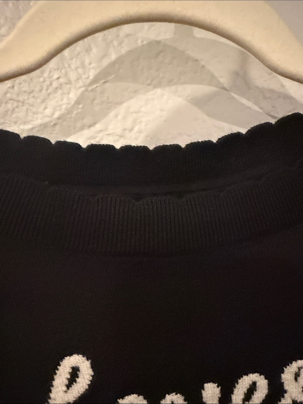 Banana Republic Black Sweater with White "Lover" Script - Picture 3 of 6